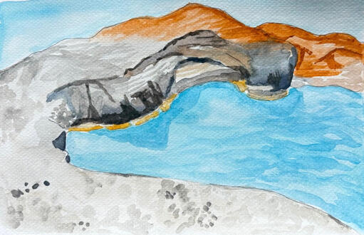 Cliffs and water, seen in a real picture somewhere online