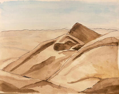 Sand dunes, art followed by a tutorial by Emily Olson Art