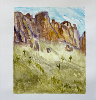 Abstract landscape of Superstition Mountains