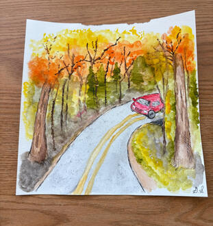 Road tripping during fall time