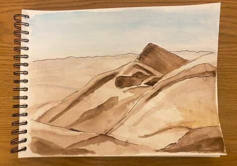 Sand dunes, art followed by a tutorial by Emily Olson Art