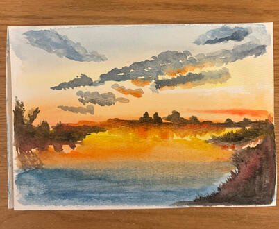 Sunset, artwork followed from a tutorial (forgot from whom)