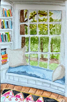 Cozy reading nook with a nice nature view