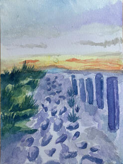 Beachy sunset, inspired by something seen online.