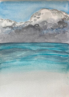 Tropical storm over the sea