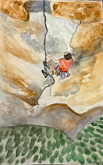 Climber Brad Gobright (RIP) climbing Salathe Wall on El Capitan at Yosemite National Park