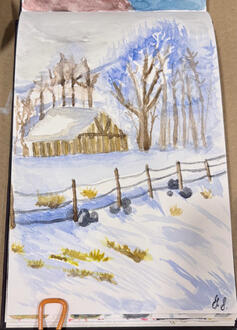 Snowy farm